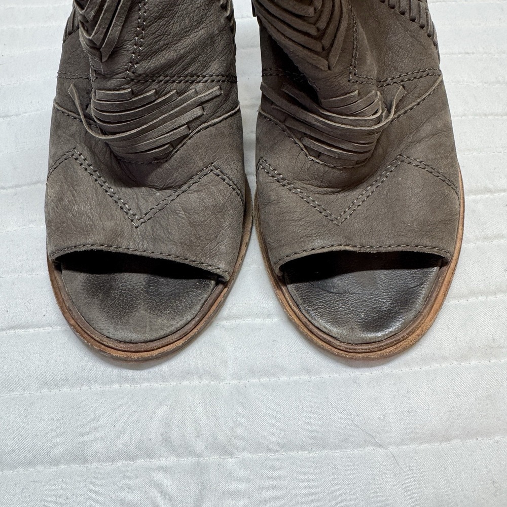 Vince Camuto Karinta Open-toe Slingback Bootie Grey Suede 4" Heel 7M - Picture 5 of 12